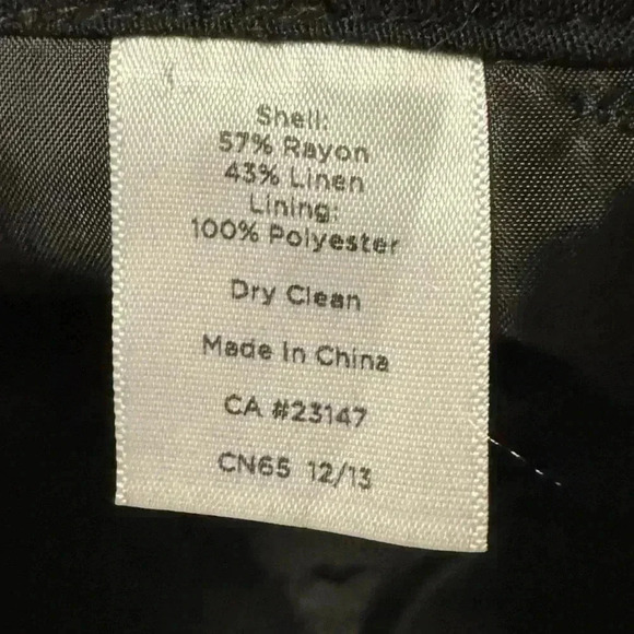 Talbots Heritage Black Linen Blend Pants Size 10 - Picture 5 of 5